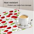 thumbnail image 5 of Cherry Leaf Heat Resistant Placemats Set of 4, 18×12 Inches Place mats for Kitchen Dining Table, Washable Table Mats for Wedding, Birthday, Party Decoration, 5 of 6