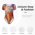 thumbnail image 4 of Rateoe Trio Of Dripping Cones Printed Women Rash Guard Short Sleeve,Tummy control Swimsuit Surfing Swimsuit Bathing Suit Short-sleeved Onesie UPF 50+ -XX-Large, 4 of 7