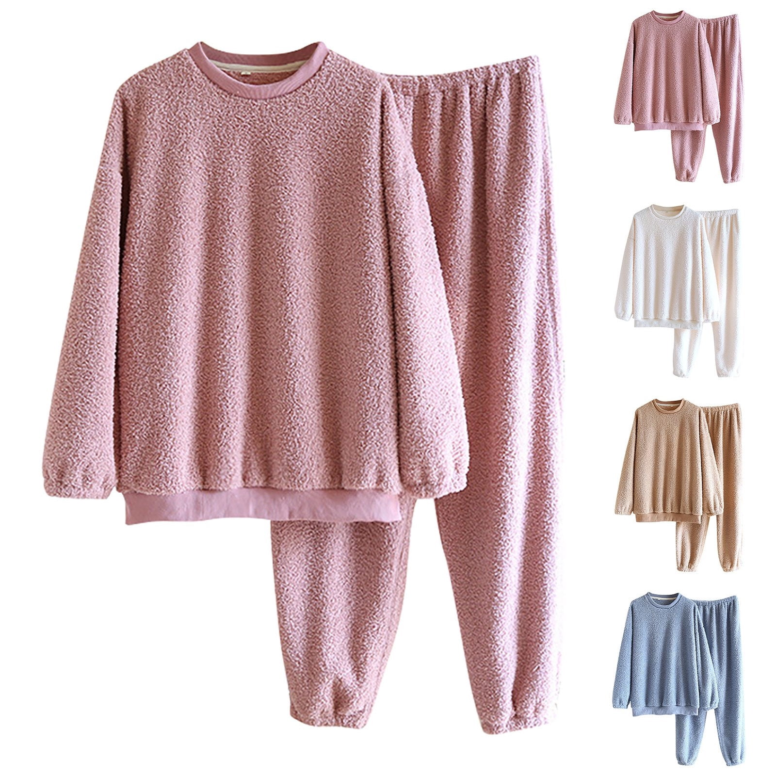 Pyjama Femme Hiver En Flanelle Chaude - Col V, Manches Longues, Grande Taille, Tenue D'intérieur Confortable - 4