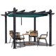 thumbnail image 1 of Pérgola de aluminio resistente con techo retráctil y malla lateral - Moderno acabado imitación madera, protección UV, ideal para exteriores - Patio, jardín, terraza o porche, 1 of 8