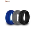 thumbnail image 4 of Spencer Pack of 7 Silicone Wedding Ring for Women Men, Comfortable and Durable Rubber Wedding Bands for Athletes Crossfit Workout "Size 10", 4 of 7