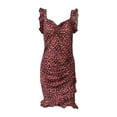 thumbnail image 5 of Women's Beach Dress with Sleeveless V Neck, Ruffle Hem, and Floral Print, 5 of 7