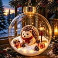 thumbnail image 6 of Light Up Animal Christmas Ball Ornament for Tree Decor, Glowing Christmas Balls Ornament with Mini Porcupine & LED Warm Lights, Clear Winter Scene Balls for Mantel Window, Holiday Keepsake, 6 of 6