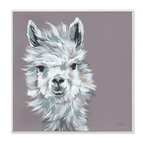 Stupell Industries Adventurous Llama Breezy White Haired Alpaca Wise Glance,12 x 12, Design by Michele Norman