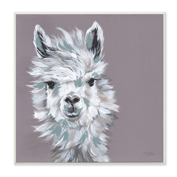 Stupell Industries Adventurous Llama Breezy White Haired Alpaca Wise Glance,12 x 12, Design by Michele Norman