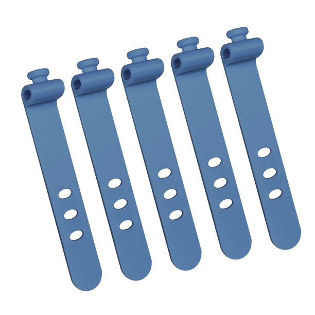 Organizador de cables de silicona reutilizable de 5 piezas, bridas flexibles para auriculares, TV, cables USB, ordenador, bolsas de comida, cortinas, paraguas y soluciones de almacenamiento.