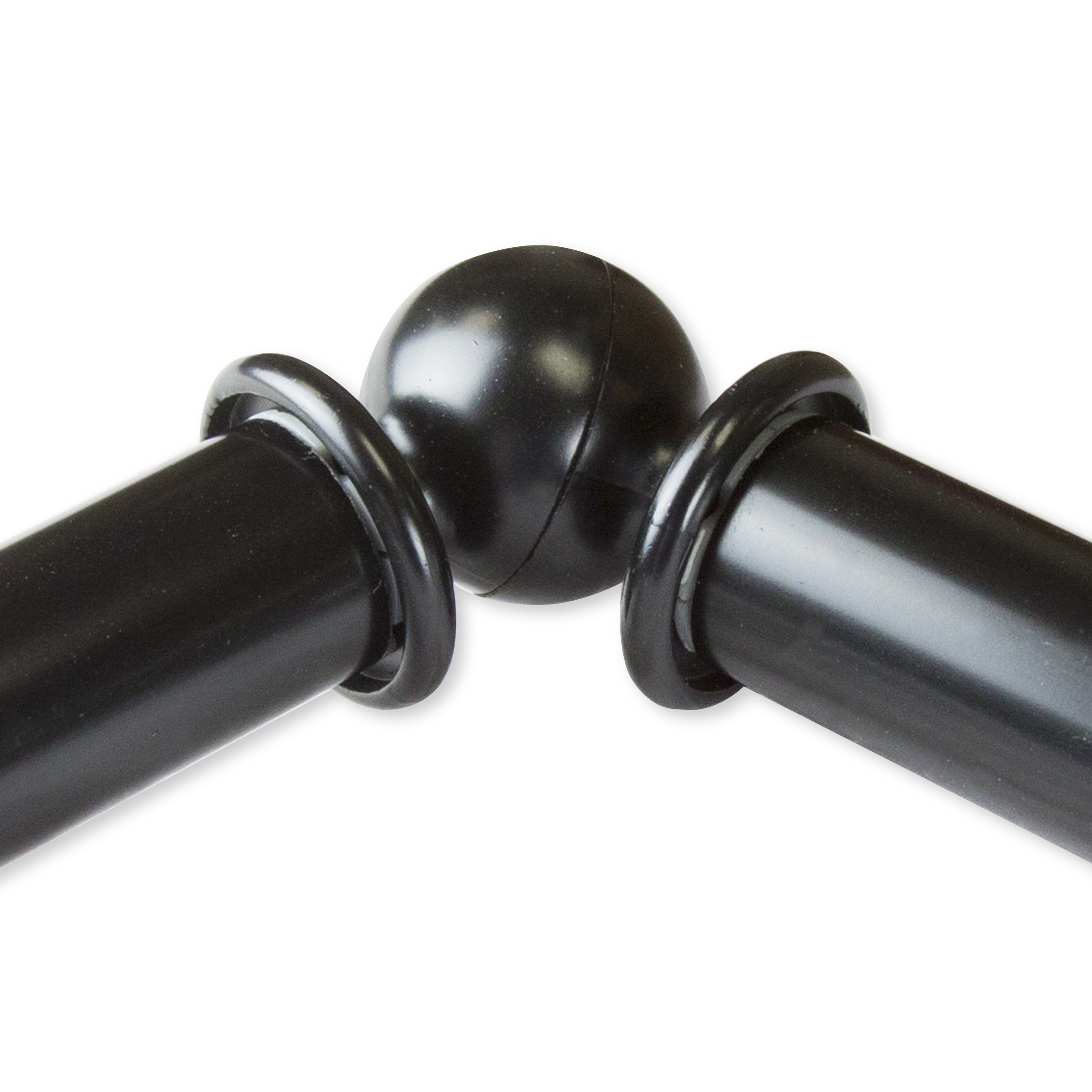 Central Design ABay-88-2 0.8125 in. Arabella Bay Window Curtain Rod with Side Rod Extends Upto 20 to 36 in. & Center Rod Extends Upto 38 to 72 in., Black