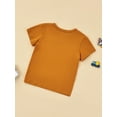 thumbnail image 4 of Toddler Summer T-Shirts, Casual Short Sleeve Letter Print Round Neck Loose Fit Tops, 4 of 9
