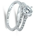 thumbnail image 4 of CHOOSE YOUR COLOR Clear CZ Elegant Ring Set .925 Sterling Silver Band White Female Size 8, 4 of 4