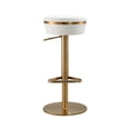 thumbnail image 2 of TOV Furniture Tabouret Réglable en Cuir Végane Blanc et Or Astro, 2 of 9