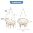 thumbnail image 5 of Macrame Hanging Swing Chairs, 330 Lbs Capacity Hammock Chair Macrame Swing with Cushion and Hardware Kit, Swing Hammock Chair for Bedroom, Garden, Deck, 5 of 7