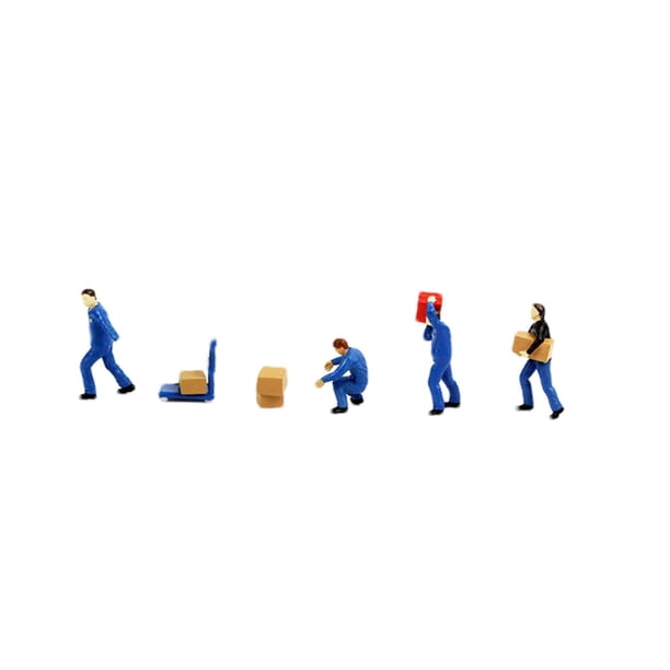 4 figuras de personas a escala 1/64, dioramas en miniatura, dioramas de resina, juego de rol Azul
