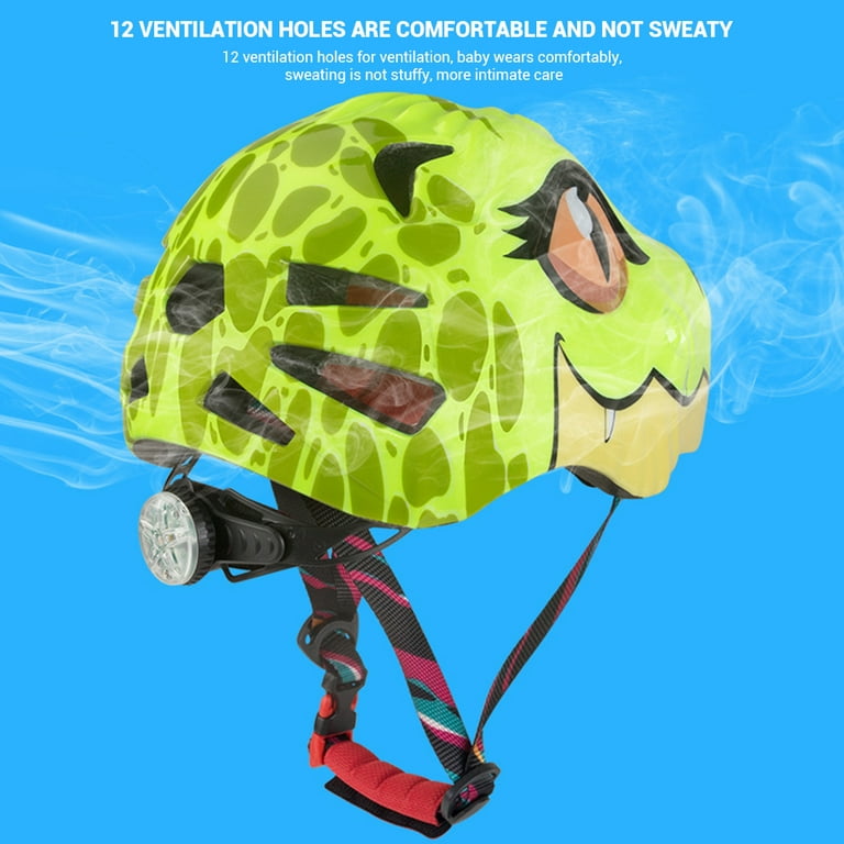 Casco Bici Skate Infantil Crazy Safety Dino Dragon Luz Led