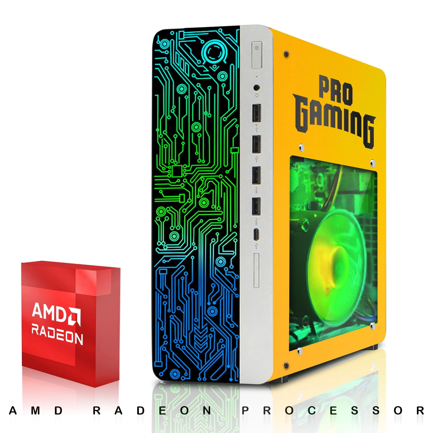 Restored HP G4 Gaming Desktop Computer PC Lambo AMD A10-9700,16GB RAM,256GB SSD OS+2x500GB HDD,Dual 32 Inch Curve Monitor,GT 730 Graphics,RGB KBM with AI Copilot,WiFi,RGB Headphone,Windows 11 (Refurbished)