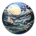 thumbnail image 2 of Designart "Beach Boat gracefulness Papercut II" Beach Oversized Wall Clock, 2 of 5