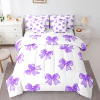 Castle Fairy Kawaii Bow Knot Girl Bedding Comforter Set,Dreamy Princess King Bedding Sets