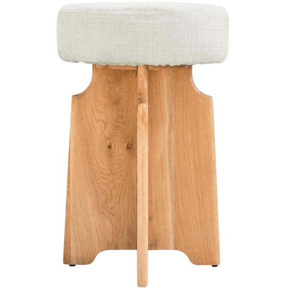 Meridian Furniture Jasper Cream Boucle Fabric Stool