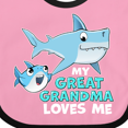 thumbnail image 4 of Inktastic My Great Grandma Loves Me with Cute Sharks Boys or Girls Baby Bib, 4 of 4