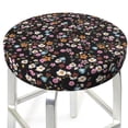 thumbnail image 3 of Vsdgher Daisies Flowers Print Stool Covers Round,Stretch Round Stool Covers Washable Stool Cushion Slipcover Elastic Chair Covers for 12-14 Inch Chair, 3 of 7