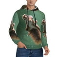thumbnail image 2 of Honeii Squirrel Pattern Mens Hoodies Men's Loose Sleeve Sweatshirt,Pullover Hooded Sweatshirt for Men,Essentials Hoodie-X-Large, 2 of 7