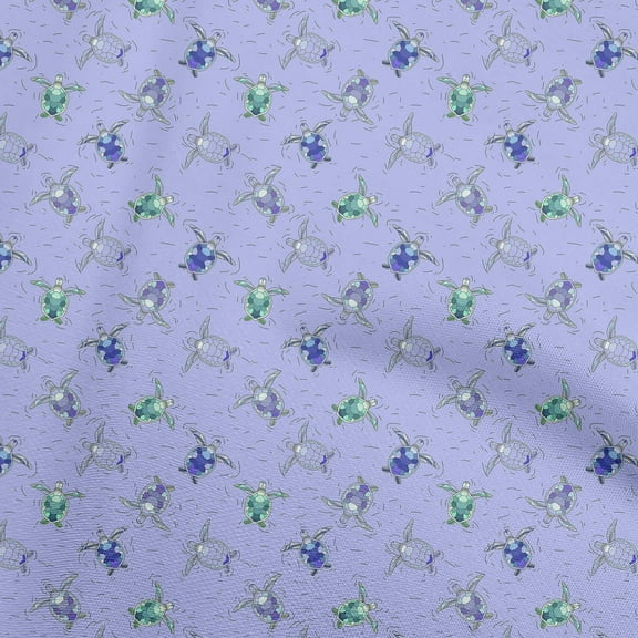 oneOone Polyester Spandex Medium Purple Fabric Ocean Turtles Sewing Craft Projects Fabric Prints By Yard 56 Inch Wide