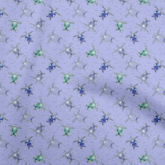 oneOone Cotton Jersey Medium Purple Fabric Ocean Turtles Dress Material Fabric Print Fabric By The Yard 58 Inch Wide