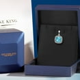 thumbnail image 6 of Gem Stone King 10K White Gold Swiss Blue Topaz and Diamond Accent Pendant Necklace for Women | 2.75 Cttw | Gemstone Birthstone | 8MM Cushion, 6 of 6
