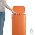 thumbnail image 5 of happimess Tammi Kitchen 14.5-Gallon Slim Metal Push Button Trash Can, Carrot Cake, HPM1017K, 5 of 10