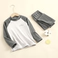 thumbnail image 6 of Hduncf Girls 2 Piece Thermal Sets ColorBlock Long Sleeve Shirt Elastic High Waist Pants Kids Fall Casual Cute Athletic Outfits Gray 2-3 Years, 6 of 8