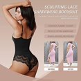 thumbnail image 4 of Body de encaje para mujer, ropa moldeadora con control de barriga, camisola sin espalda con cuello en V, camisetas más delgadas sin mangas, 4 of 5