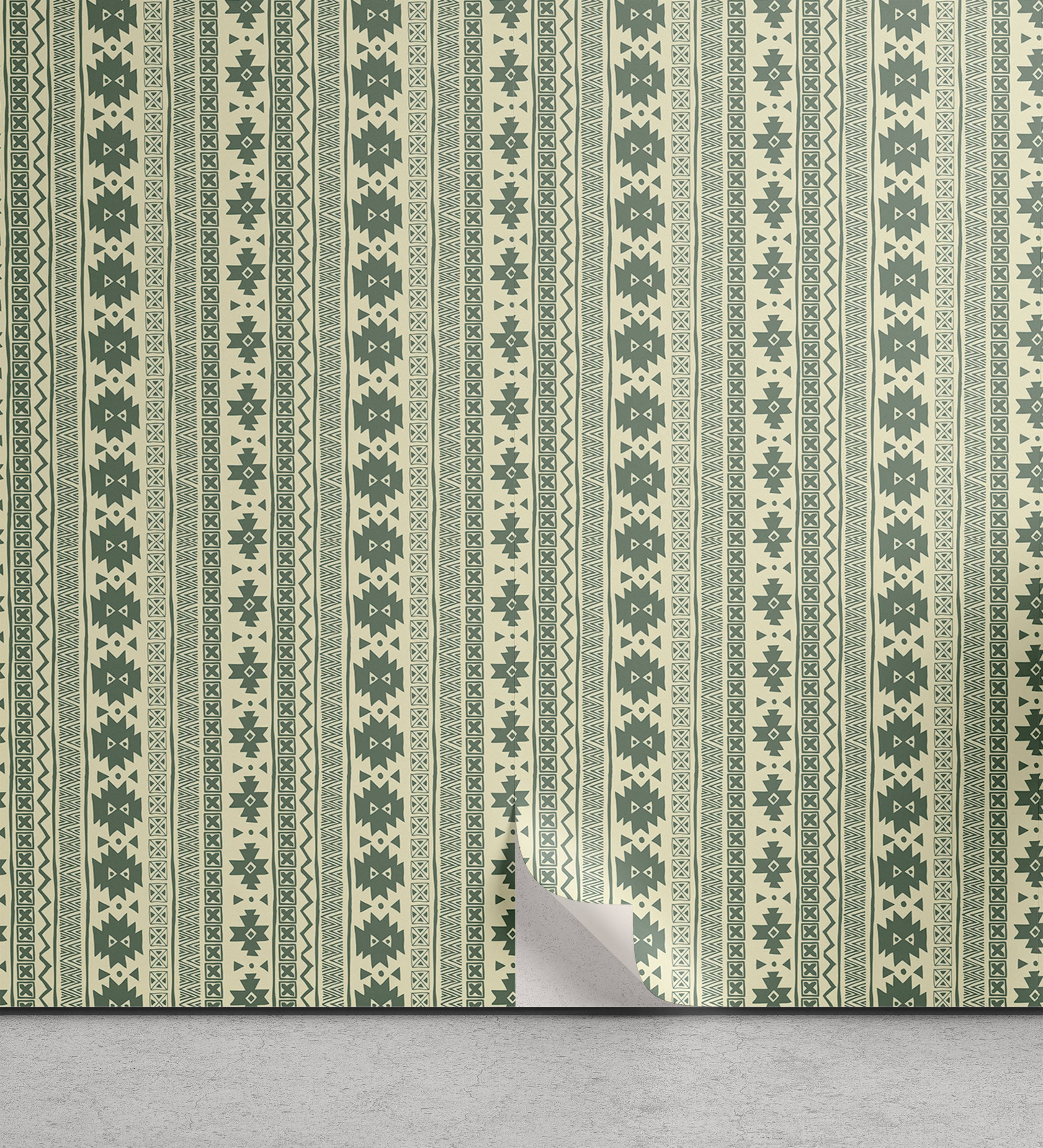Aztec Peel & Stick Wallpaper, Vertical Borders with National Motifs