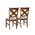 thumbnail image 4 of Linon Kraven Set of 2 X-Back Dining Chairs in Dark Hazelnut Brown Wood, 4 of 13