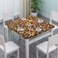 thumbnail image 3 of Yellow and Brown Of Leopard Print Square Fitted Tablecloth with Elastic Edge,Square Table Cover,Washable Elastic Table Cover for Home Kitchen Party Decor 34"x34", 3 of 6