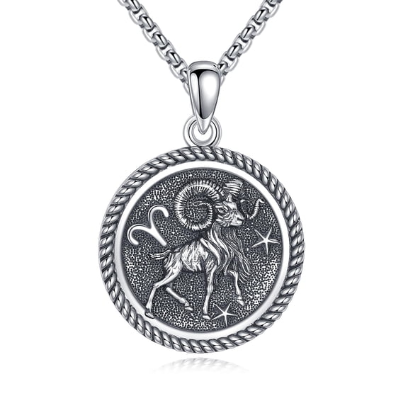 XATENJE Aries Necklace 925 Sterling Silver Aries Pendant And Chain Constellation Necklace Aries Jewelry Aries Birthday Gifts for Women Men