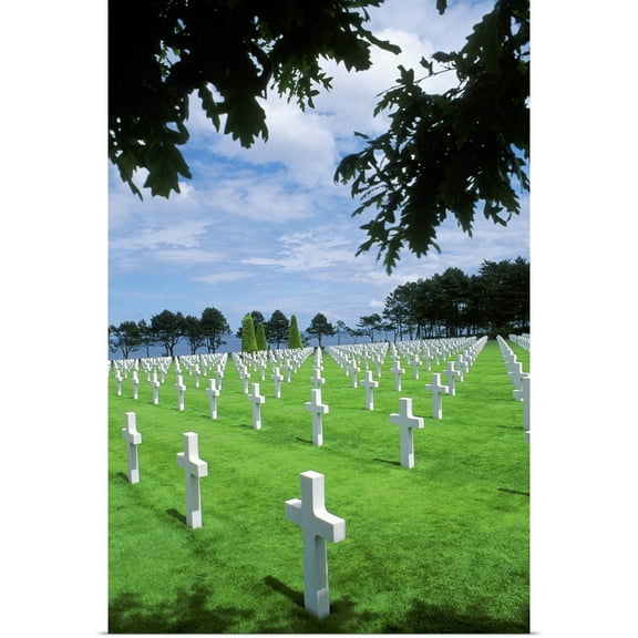 Great BIG Canvas | Rolled Bill Bachmann Poster Print entitled Normandy, France- Omaha Beach Memorial graphic