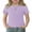 Purple, variant on Girls Lettuce Trim Short Sleeve Shirts Summer Ribbed Knit Crewneck Casual T Shirt Tops Tee Blouse