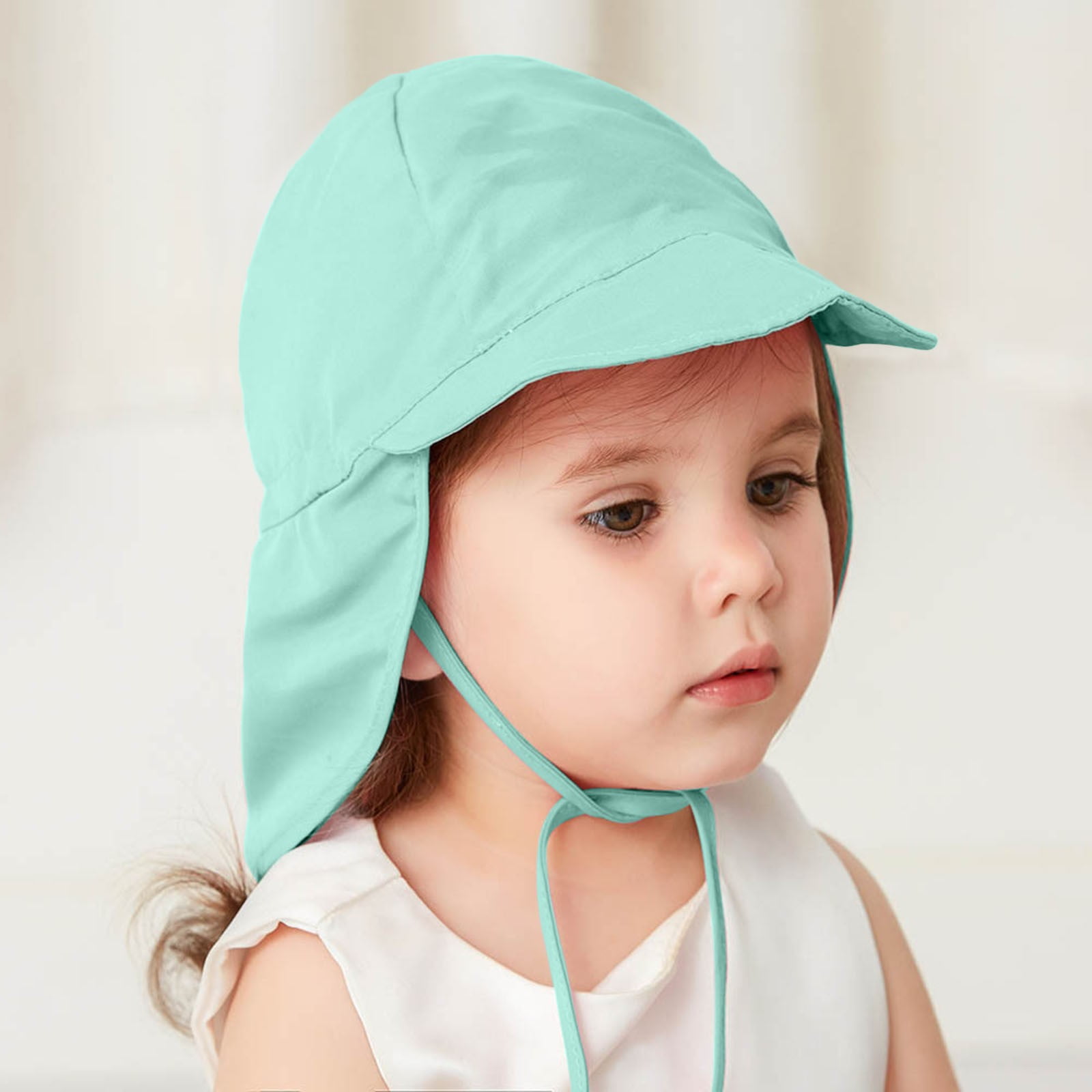 Children Summer Outdoor Breathable Travel Cute Sun Quick Drying Baby Hat Mint Green One Size
