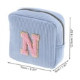 thumbnail image 2 of Ofertas Únicas 1 Pc Bolsa de Maquillaje con Patrón de Letra N para Viajes de Terciopelo Azul, 2 of 5