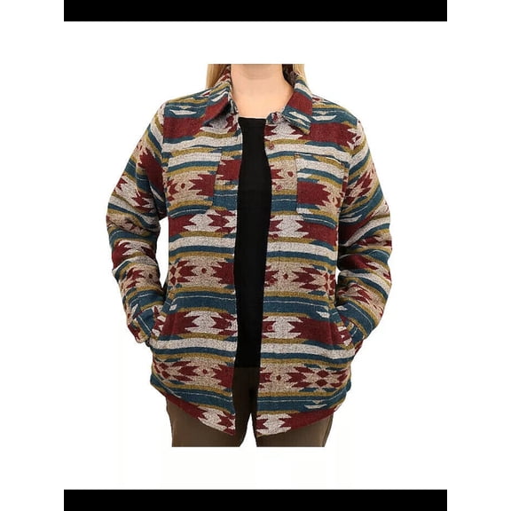 MOUNTAIN AND ISLES Womens Maroon Fleece Lined Pocketed Button Up Collard Stretch Top Coat XS