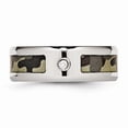 thumbnail image 4 of Stainless Steel Polished With CZ Printed Brown Camo Under Rubber Band Size: 10; for Adults and Teens; for Women and Men, 4 of 7