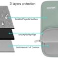 thumbnail image 2 of Mosiso Polyester Vertical Style Water Repellent Laptop Sleeve Case Bag Cover with Pocket for MacBook Air 15 inch M3 A3114 M2 A2941 2023 2024 / Pro 15 inch A1990 A1707, Antique Green, 2 of 5