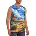 thumbnail image 2 of Yiaed Western Desert Cactus Print Men's Singlet Vests Summer Running Muscle Tank Tops Gym Undershirt Round Neck Sleeveless for man, 2 of 5