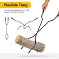 thumbnail image 3 of nalone Ensemble de 5 Pcs d'Outils pour Cheminée, Accessoires de Cheminée en Fer Forgé Robuste avec Tisonnier, Pince, Pelle, Brosse, Plac de Feu, 3 of 7