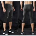 thumbnail image 3 of Men's Basketball Sports Tight Pants ¾ Compression Workout UK Legging Pad K7K9, 3 of 9