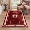 thumbnail image 5 of GENIMO 8'x10' Area Rug for Living Room, Washable Rug Non Slip Soft Maple Leaf Soccer Field Rug for Bedroom Dining Room Home Office, Dusty Crimson, 5 of 8