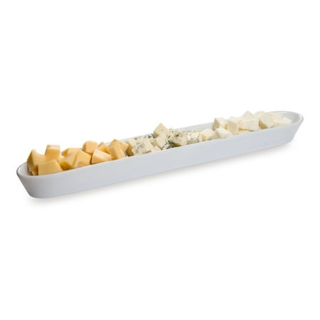 White Porcelain Olive Plate, Cheese Plate, Party Plate, Tray - 16 Inches Long - 1ct Box