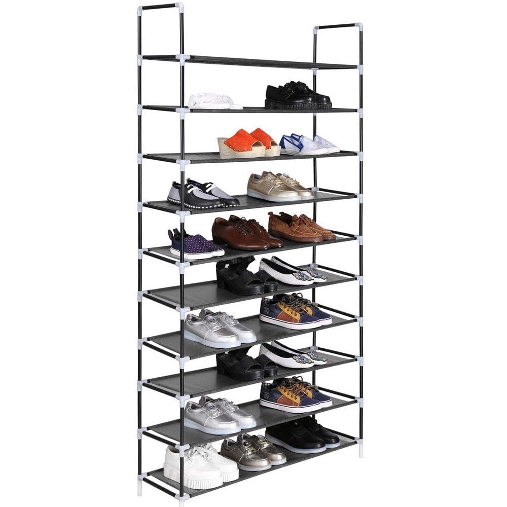 10 Tier 50 Pairs Shoe Rack Dustproof Shelf Storage Organiser Shoes Cabinet Stand 