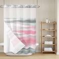 thumbnail image 6 of No Hook Shower Curtain with Snap in Liner, Pink Grey Mottled Texture Seamless Waterproof Fabric Bathroom Curtain Mesh Top Window, Gradient Abstract Art Shower Curtains 48x72in, 6 of 9