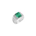 thumbnail image 3 of RYLOS Men's Rings Sterling Silver Designer Style 10X8MM Emerald Cut Shape Gemstone & Diamonds Emerald May Birthstone Rings For Men Size 13, 3 of 4