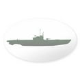 thumbnail image 1 of CafePress - Submarine Silhouette On White Sticker - Sticker (Oval), 1 of 1